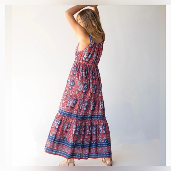 Natural Life Isabella Maxi Dress Tiered Red Blue Floral Women’s
Size XS - Picture 2 of 14